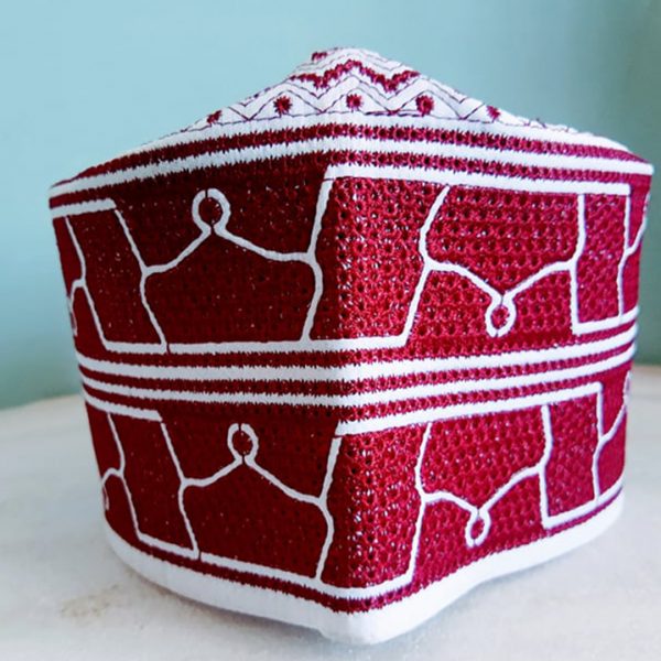 barkati topi omani mehroon front